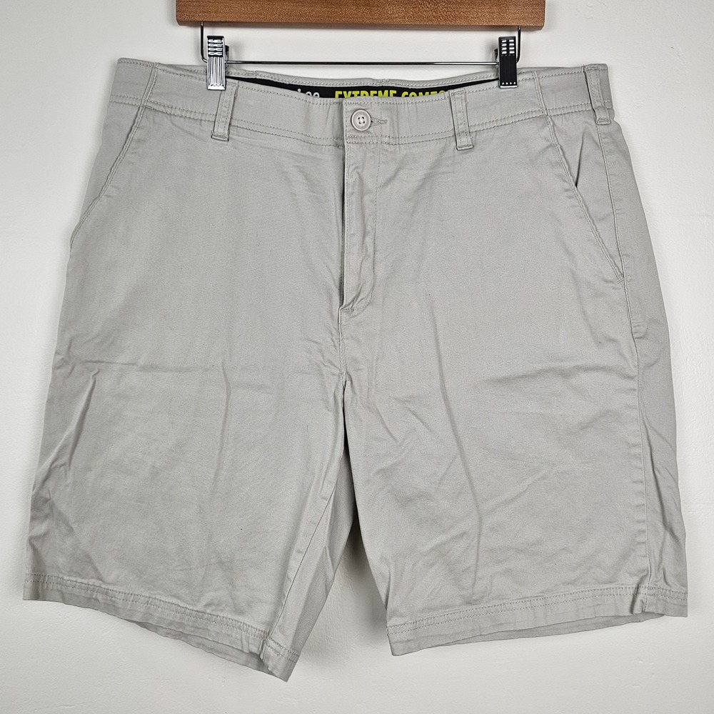 Lee Shorts Men 38 Khaki Extreme Comfort Performance Series Chino Flat Front